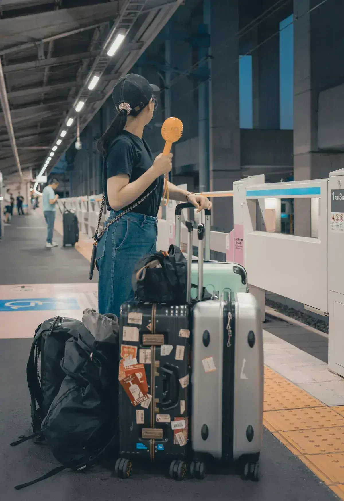 Luggage suitcase on train Japan